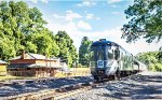 NYC round end observation car Hickory Creek passing the ex-NYC passenger depot in Stuyvesant, NY 